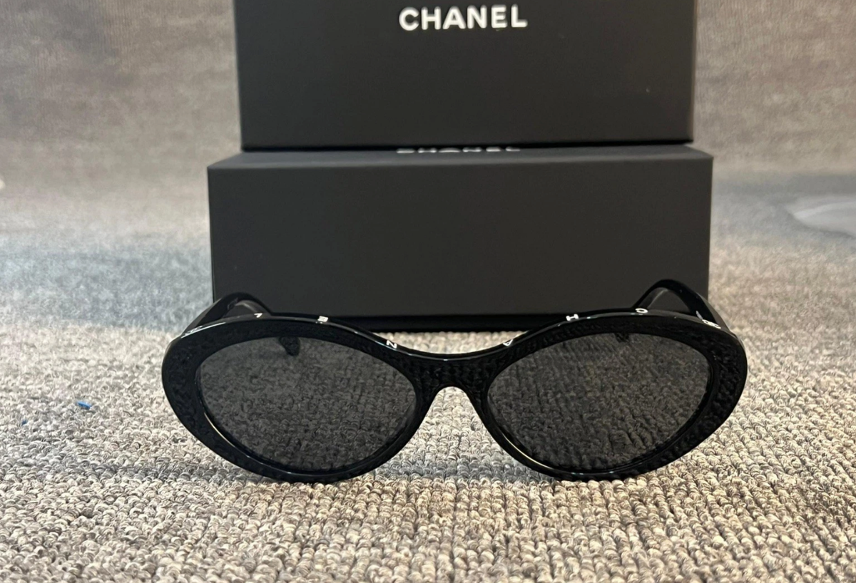 CHANEL 5416 Oval Sunglasses For Women Fashion Black Acetate & Gray