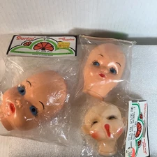 Vintage Lot Of 3 Darice Doll Craftin Doll Faces NOS Unused Unopened Craft Making
