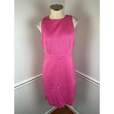 ANN TAYLOR Sleeveless Pink Sheath Dress Linen Blend Preppy Summer Office 6