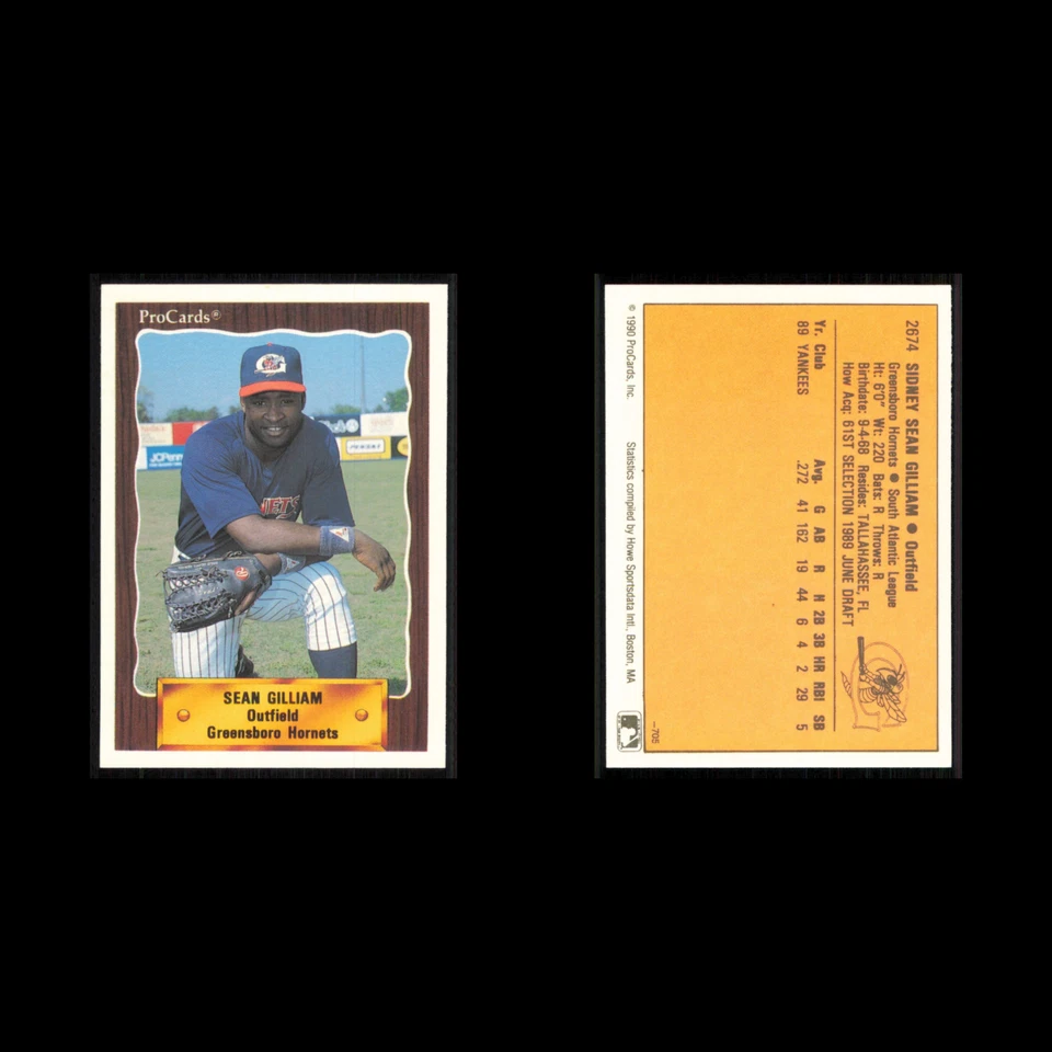 Sean Gilliam #2674 1990 ProCards Greensboro Hornets Baseball Card MLB NM - Image 3 of 3