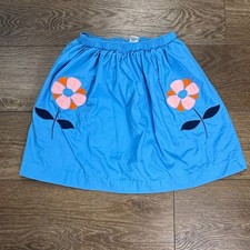 Hanna Andersson Girls Flower Applique Skirt Blue Size 8 Summer/Spring Preppy