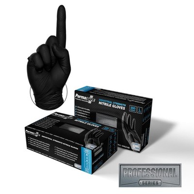 PermaSafe HD Black Disposable Nitrile Industrial Gloves, 6+ Mil, Latex-Free, ...