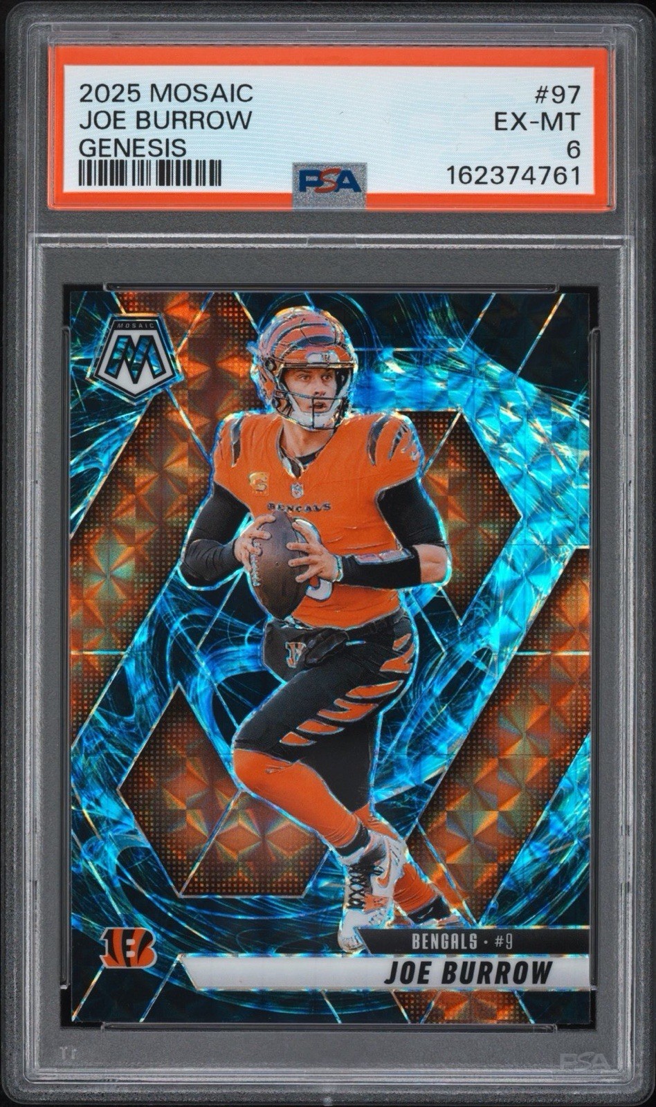 2025 Panini Mosaic Joe Burrow Cincinnati Bengals #97 Genesis Mosaic Prizm PSA 6