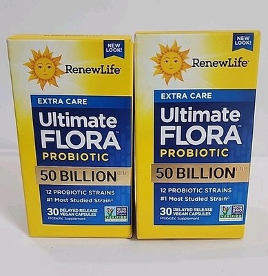 RenewLife~Ultimate Flora~Extra Care~Probiotic~ 50B~30 Caps (60 Total) Exp: 12/26