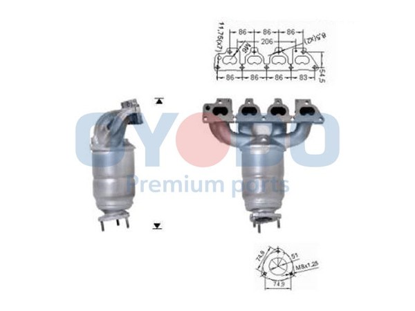 Oyodo Katalysator Kat Passend FüR Opel Meriva Astra G CC 1.6 16V 1.4-image