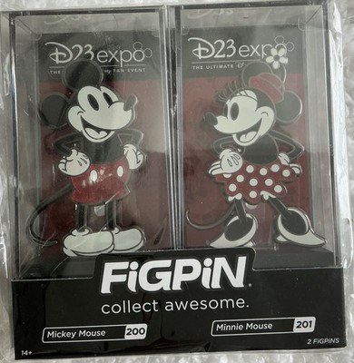 FiGPiN  Disney Mickey #200 & Minnie Mouse #201 D23 Expo LE 1000 Collectible Pins