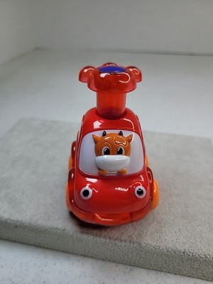 Press and Go  Animal Toy Car  Toddler Friction Powered Interactive Cow Red 