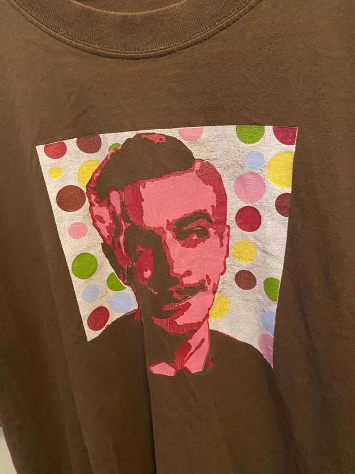 Camisa De Colección Años 90 Y2k Tierra Verde Lunares Cara Dibujos Animados Camisa L/XL Foto 3 de 4