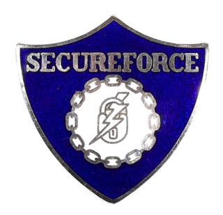 Vintage Old Secureforce Security Company Workers Guards Enamel Uniform Cap Badge