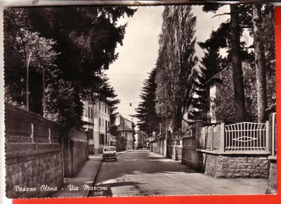POSTCARD VEDANO OLONA B/W TRAVELLED 1964 VIA MARCONI OCC