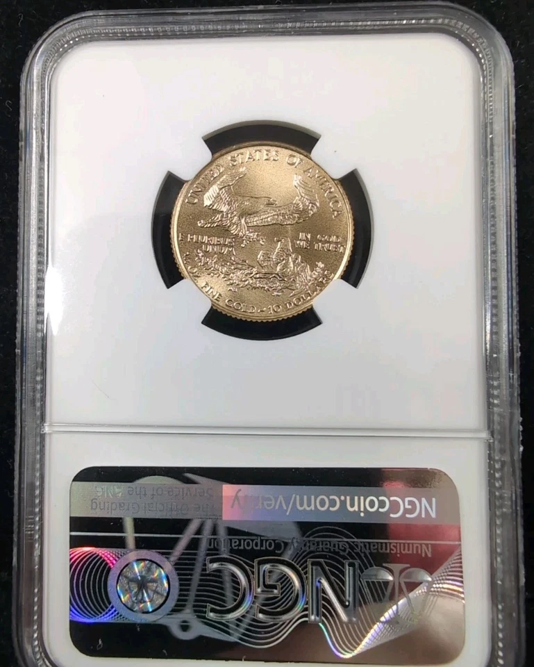 1994 EAGLE G$10 Gold American Eagle 1/4 Oz NGC MS 69 5787 - Image 4 of 4