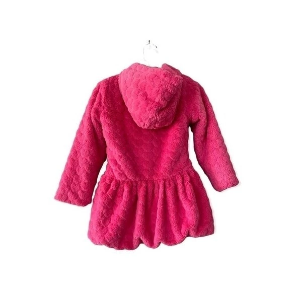 Girls Jacket American Widgeon Pink Faux Fur Heart Coat Toddler Zip Front Jacket - Image 3 of 4