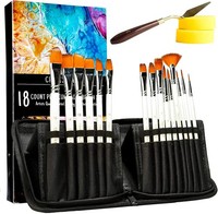 KüNstlerpinsel Set 18 StüCk Nylonhaar Acryl Aquarell ÖL Malen Aufbewahrung