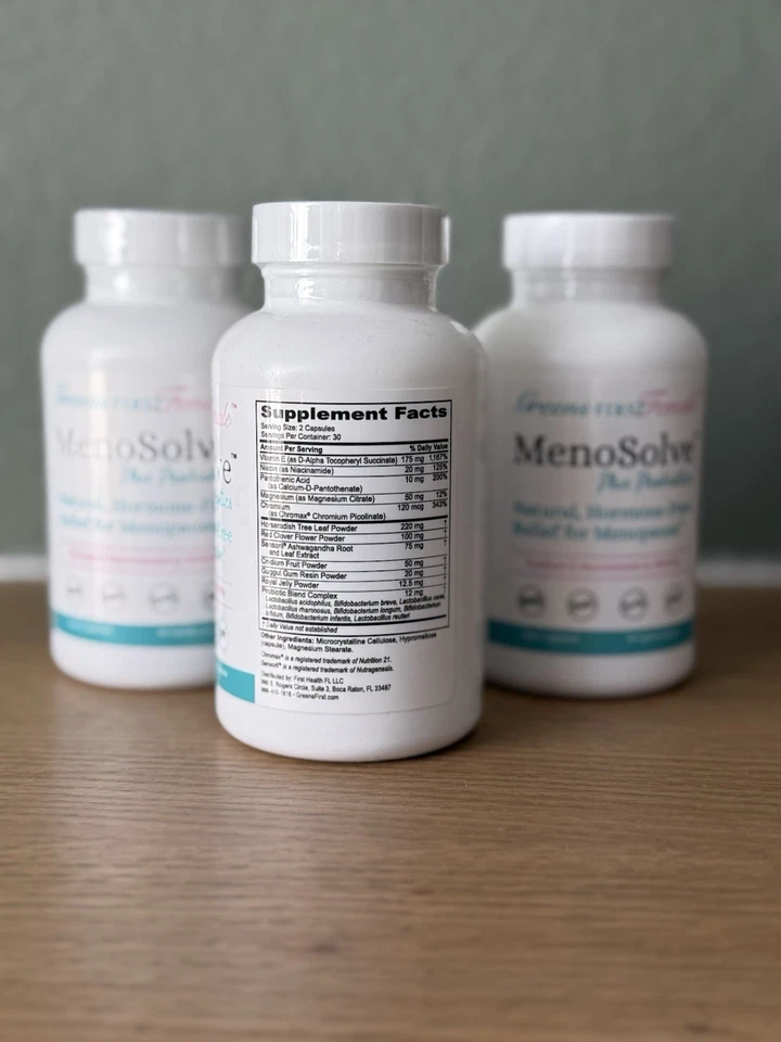 NEW Greens First Female MenoSolve Plus Probiotics Menopause Supplement Lot of 3  - Image 2 of 4