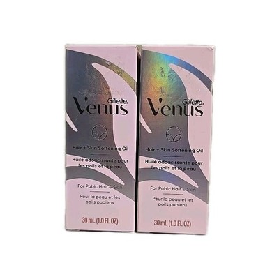 (2 pack) Gillette Venus Hair + Skin Softening Oil 1oz-30mL Each Pubic Hair Skin