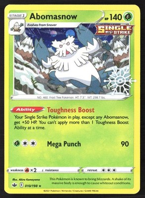 Abomasnow 010/198 SNOWFLAKE STAMPED Cosmos Advent Calendar Promo Pokémon Card