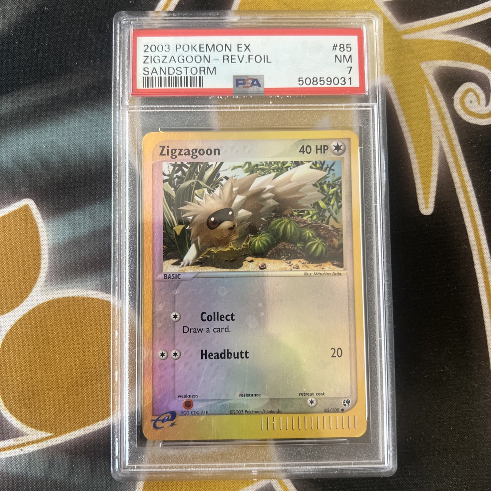 Pokemon Zigzagoon EX Sandstorm Reverse Holo #85 PSA 7