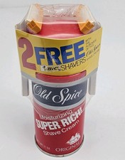 Vintage Old Spice Original Super Rich Shave Cream 11oz NEW NOS w/ BIC Razors USA