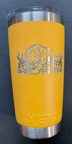 LSU Gold Football Mike Over Tiger Stadium Logo Yeti Cup Limited Edition