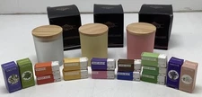 Saeuyvb Candle Jars and Wax Colors and Scents LOT OF 18