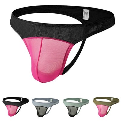 For Club Party Herren Netz Tanga Sexy G-String Netzbeutel Atmungsaktiv Niedrig L