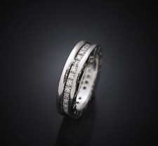 Bulgari 18k B.Zero1 Ring 18K White Gold Full Diamond 48 4.6MM 75875670