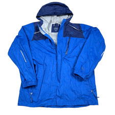 LL Bean Jacket Boys XL Blue TEK Waterproof Hooded Fleece Lined Outdoor Rain Coat