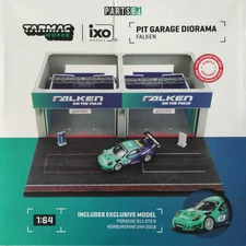 Tarmac Works 1:64 Porsche 911 GT3 R Pit Garage Diorama Model Display Set
