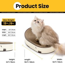 Oval Cat Scratcher Bed 2-In-1 Cat Scratching Board Corrugated Cardboard Pad