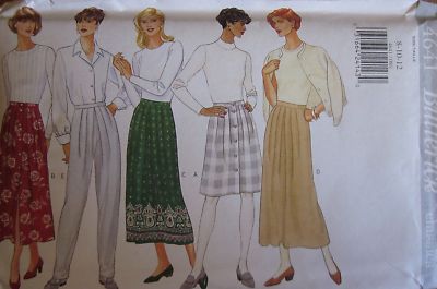4641 UNCUT VINTAGE Butterick SEWING Pattern Misses A Line Skirt Pants ...
