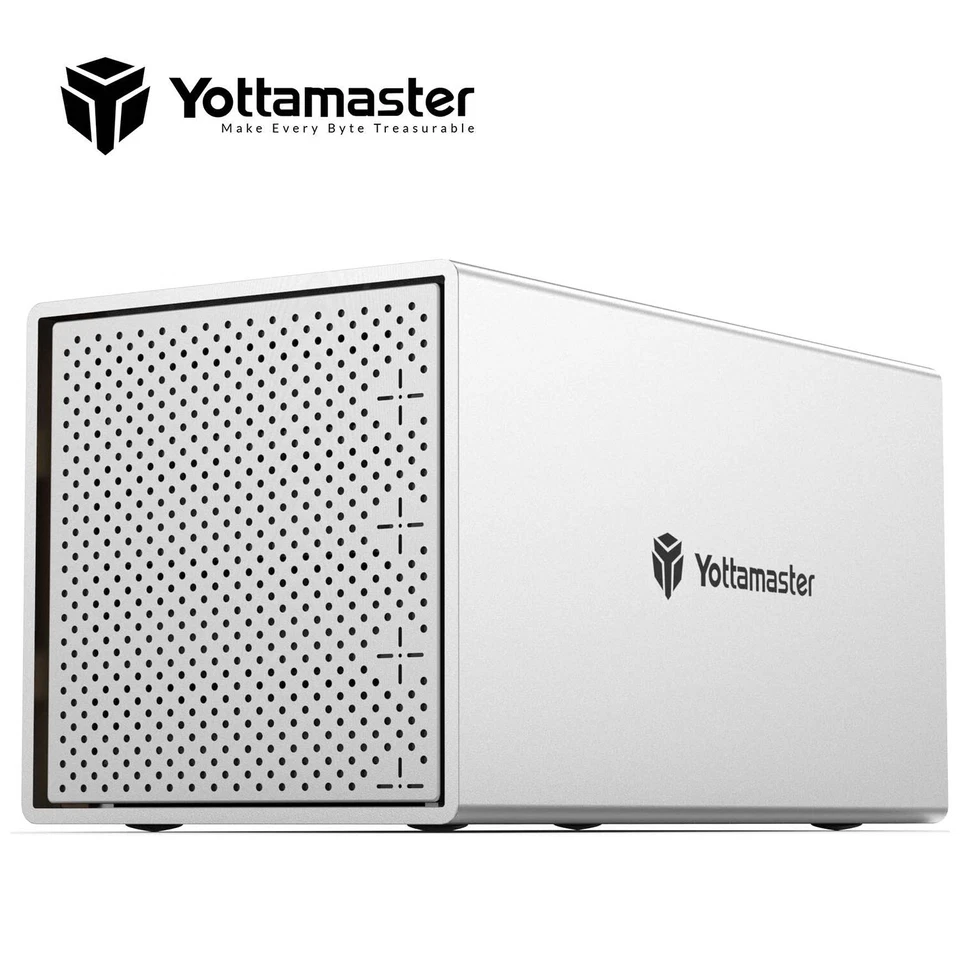 Yottamaster 4 Bay Typ C Festplattengehäuse Festplatte Gehäuse für 2,5" 3,5" SSDs