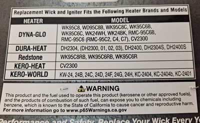 Dyna-Glo Kerosene Heater Replacement Wick With Ignitor for sale online |  eBay
