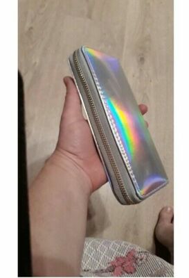 holographic card wallet AOEO Hologram Wallet Female Clutch Long Holographic Ladies Bag Girl With  Zipper Coin Purse Card Id Holders Women Wallets Handy main image 1