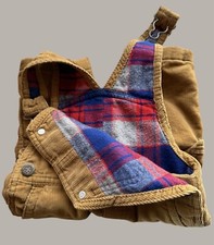 Flannel Lined Osh Kosh Baby Brown Corduroy Overalls 3-6M