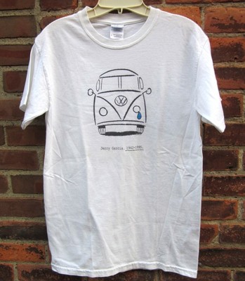 JERRY GARCIA tribute 1942-1995 Volkswagen T shirt VW Bus small tee  