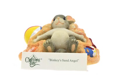 Charming Tails 2000 Fitz & Floyd Mice Figurine ''Binkey's Sand Angel'' 85/105