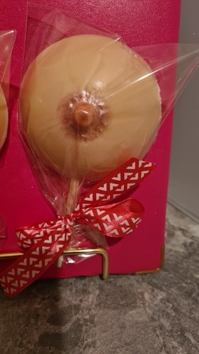 Large Hand-made belgian chocolate boob, breast lolly for Hen/stag dos rude adult - Picture 2 of 8
