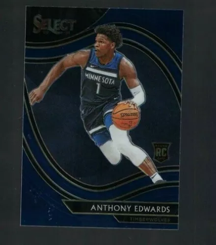 Anthony Edwards Rookie 2020-21 Panini Select Courtside Blue Retail RC #300
