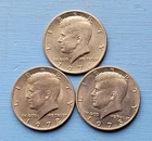 Lot of 3 KENNEDY Half Dollars 50 Cent Coins 1971 1972 1973 Philadelphia UNC