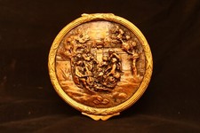 Antique Brass Jewelry Box Engraved With Orchestra & Dancers Storage Box Unique