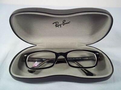 Vtg Ray Ban Eyeglass Frames Black Silver Logo 52-19-135 w  display picture 1