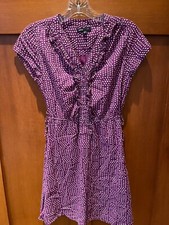GAP Kids Girls Dress Purple V Neck Button Up Short Sleeve Size XXL