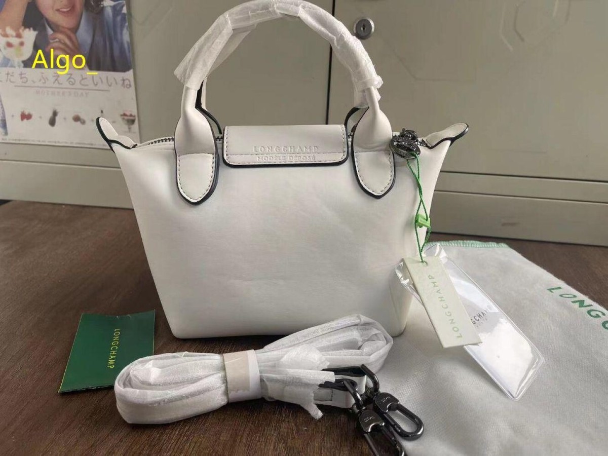 Longchamp Le Pliage Cuir XS Mini Leather Shoulder Bag white Outlet