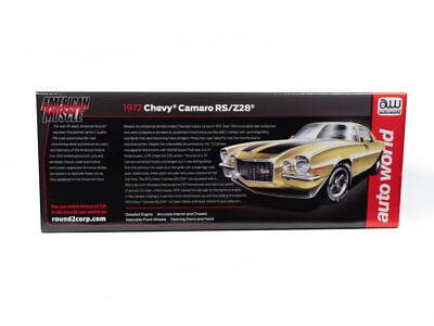 Auto World 1972 Chevrolet Camaro RS Z28 Cream Yellow 1/18 Diecast