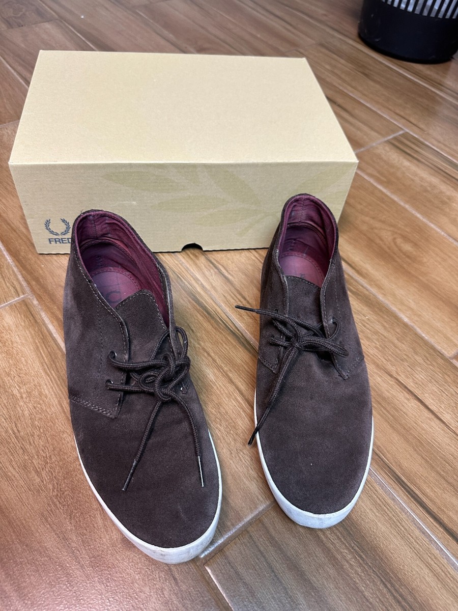 Fred Perry Byron Men\'s Mid Suede Dark Chocolate Shoes Size 9 In Great Shape Fred Perry Men Byron Mid Leather - Walmart.com main image 2