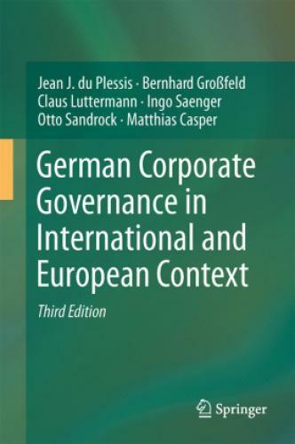 German Corporate Governance In International And European Context 3576
