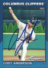 Cody Anderson 2016 Columbus Clippers Signed Card