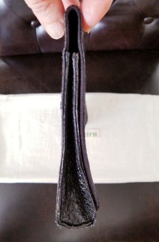 Beirn XL Envelope Clutch Black Real Snakeskin Evening Bag Dust Bag Pre-owned OBO - Picture 4 of 6