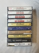Assorted Retro Cassettes Music 10 Pack Neil Diamond Julio Iglesias Willie Nelson