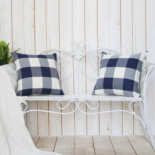 Buffalo Checkered Plaid Throw Pillow Cover 18" x 18", 2 Packs Black & White. - Picture 16 of 26